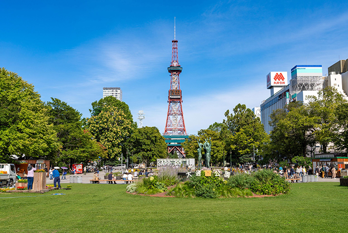 札幌市區 作為北海道的首府，札幌融合了現代都市的活力與自然景觀。大通公園是市中心的綠洲，四季皆有不同景致，也是札幌冰雪祭的主場地。